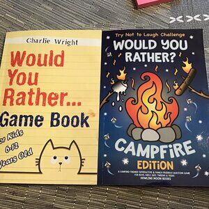 Two Would You Rather Books--Game Book & Campfire Edition--Homeschool Prompts